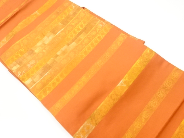 JAPANESE KIMONO / VINTAGE NAGOYA OBI / WOVEN FLOWER ARABESQUE